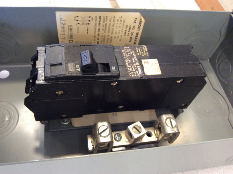 Square D 100A Enclosed QO-2100-100 Circuit Breaker Series A4 Includes Q1L-2100 Breaker (New)