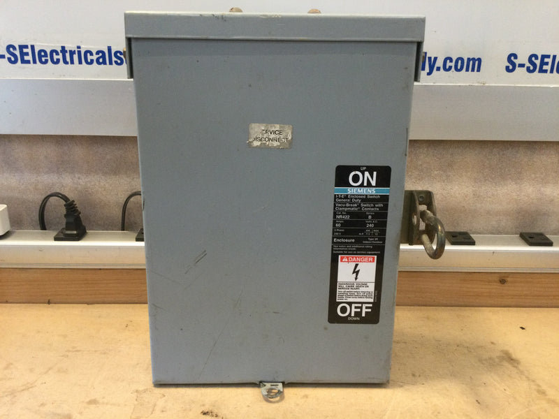 Ite Siemens Nr422 Ser. B, Safety Switch, 60a, 240v, 3ph, Fusible, Max H.P. 15