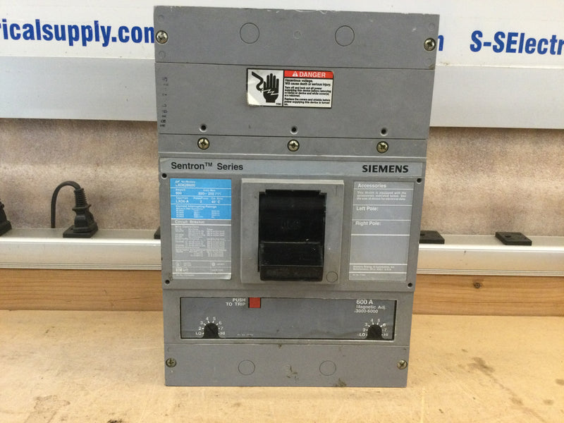 Siemens Lxd62b600, 600 Amp 2 Pole 240vac/250vdc Circuit Breaker