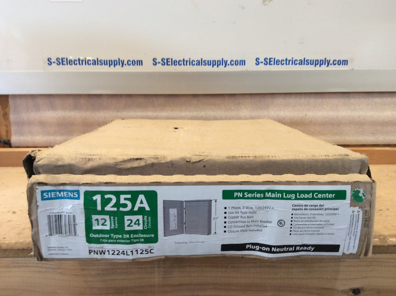 Siemens PNW1224L1125C Nema3R 24 Circuit 125A 120/240V PN Series Convertible Type Q (New In Box)