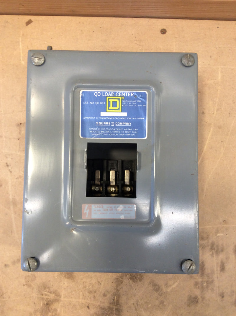 Square D QO403 Series L5 60 Amp 120/240VAC QOB-403 Circuit Breaker Enclosure