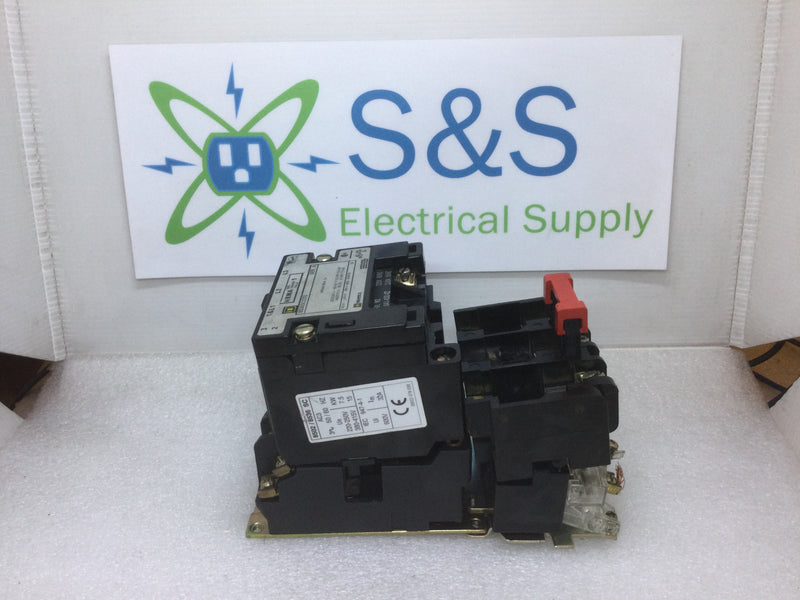 Square D 8536SCO3S Nema Size 1 Series A 120V Coil 600V 50/60Hz 10Hp Max Motor Starter