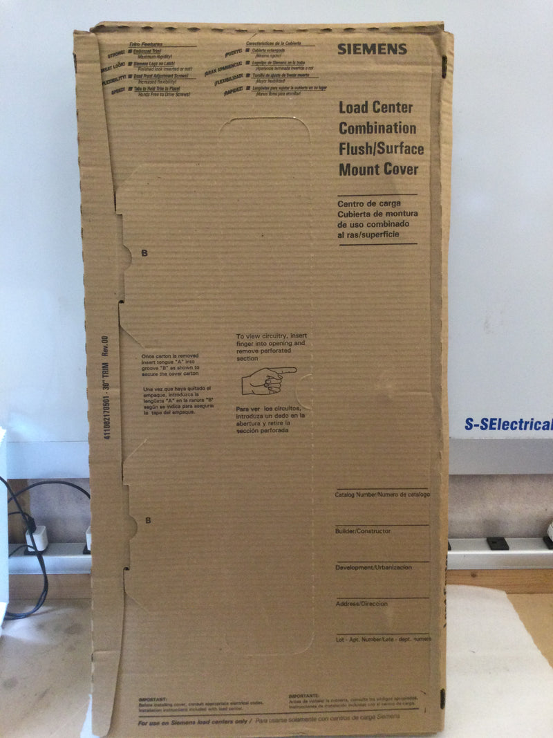 Siemens PN3048L1200C 30 Space/48 Circuit 200A 120/240VAC Single Phase Plug On Neutral (PON) Flush/Surface Combo Cover Type PN Nema1