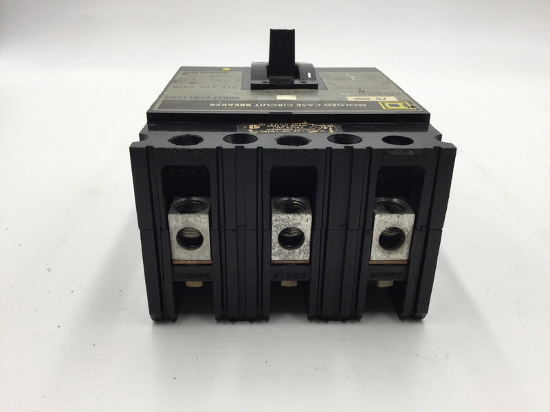 Square D FA34070 3 Pole 70 Amp 480VAC/240VDC Molded Case Circuit Breaker