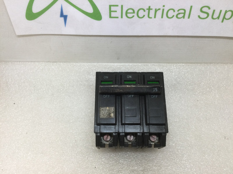 GE General Electric THQB32015 15 Amp 3 Pole 240v Circuit Breaker