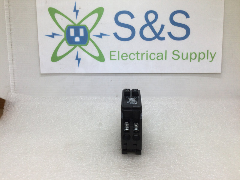 Connecticut Electric, UBI-TBBD2020 Single Pole Circuit Breaker 20A/20A Tandem 120/240VAC Type TBBD