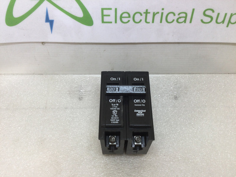 Connecticut Electric UBI-TB220/220C 2 Pole 20 Amp Circuit Breaker