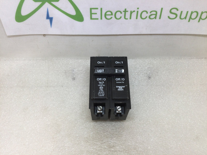 Connecticut Electric UBI-TB220/220C 2 Pole 20 Amp Circuit Breaker