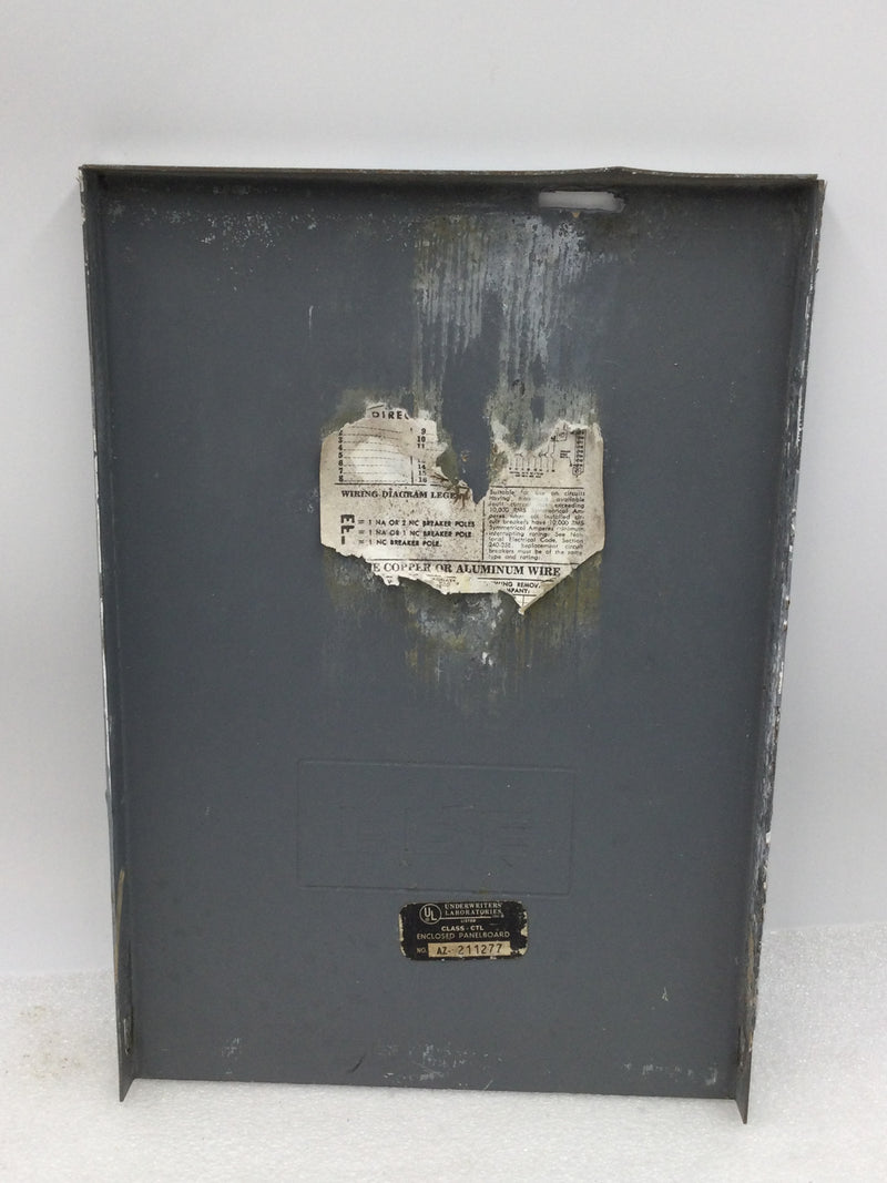 FPE Federal Pacific Breaker Panel Nema3R Front Cover 125 Amp 14" x 9.5"