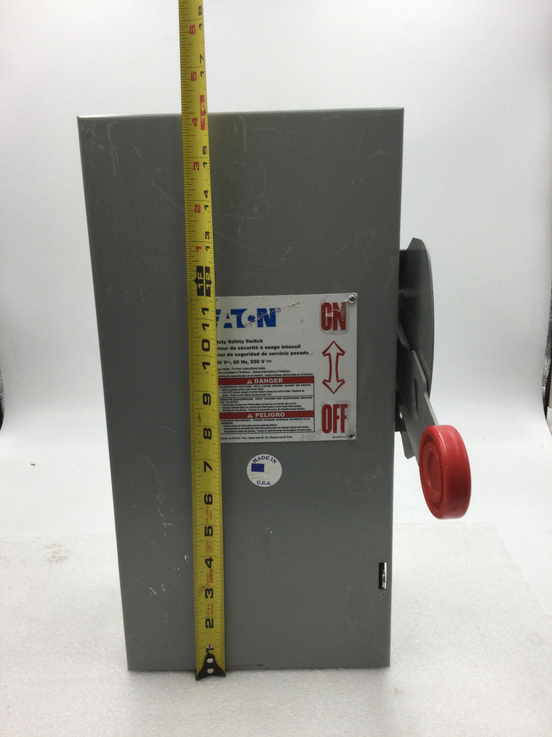 Eaton/Cutler-Hammer DH361UGK 3 Pole 30 Amp 600VAC Max Non-Fused Nema1 Heavy Duty Safety Switch