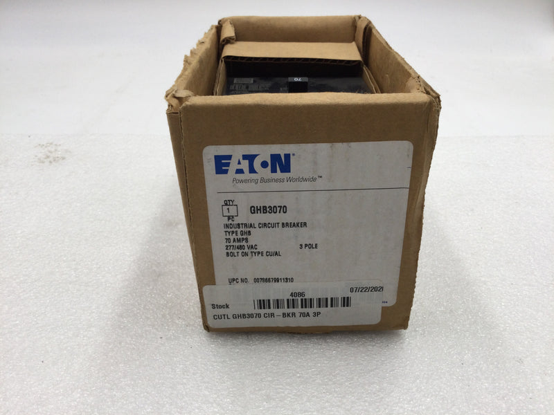 Cutler Hammer GHB3070 3 Pole 70 Amp 480v Circuit Breaker