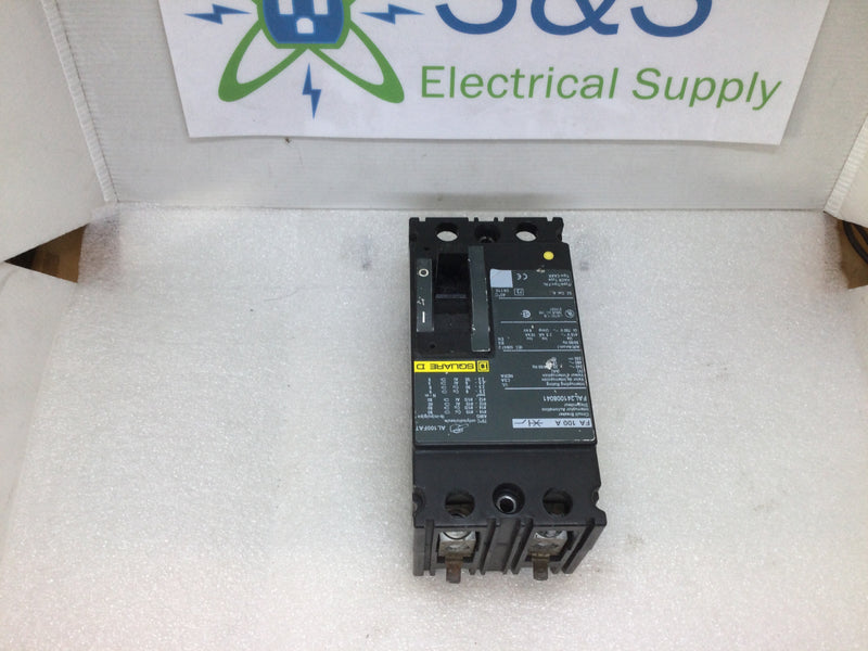 Square D FAL241008041 2 Pole 100A 480VAC Max Type FA 100 Circuit Breaker