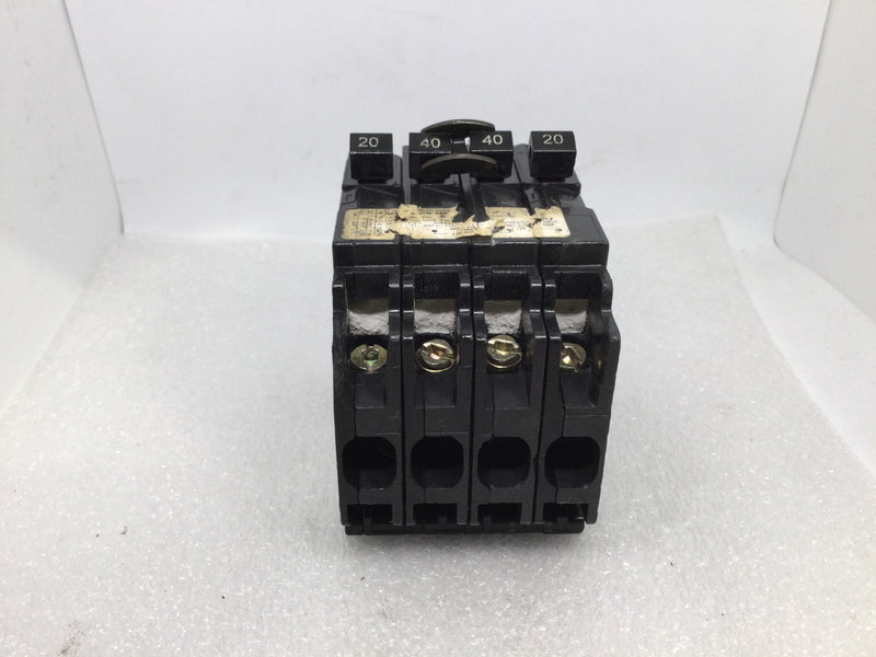 Siemens/ITE Q22040CT 2 Pole 20A/40A Quad Style Circuit Breaker