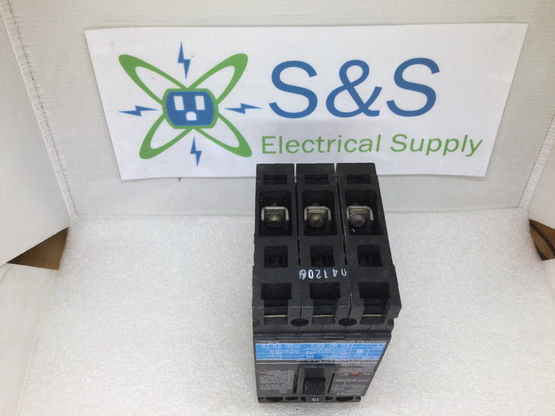 Siemens ED63B015 3 Pole 15 Amp 600VAC Type ED6 Circuit Breaker