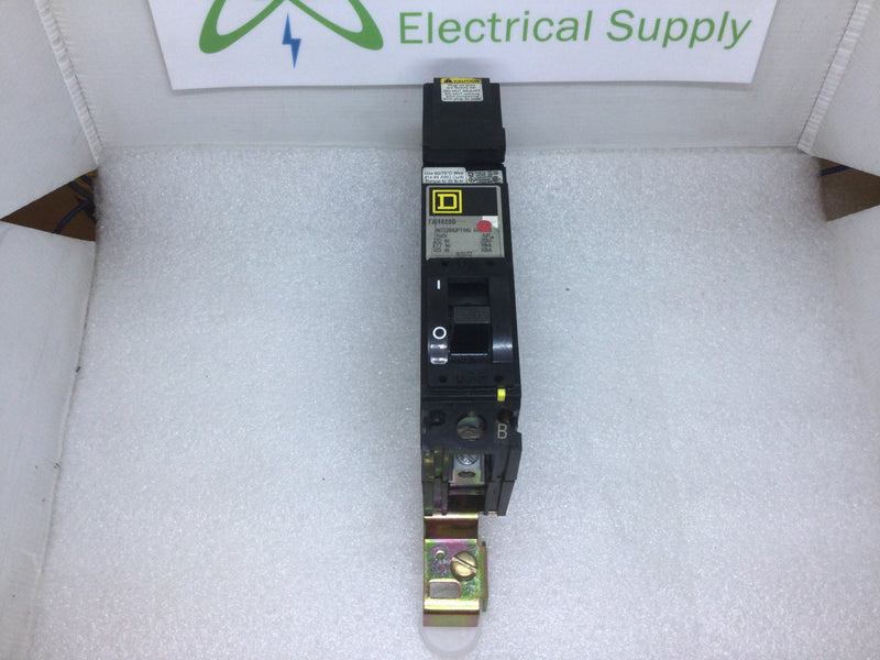 Square D FA14020B Single Pole 20A 277VAC Type FA Phase B I-Line Circuit Breaker