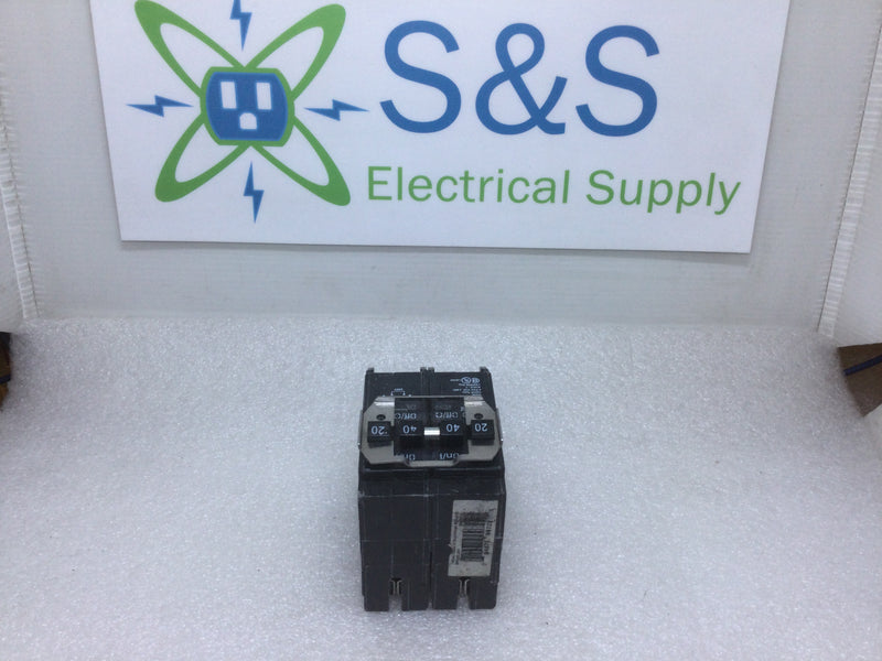 Eaton BQC220240 Type BRD 20A/40A-40A/20A 120/240VAC 2 Pole Quad Circuit Breaker