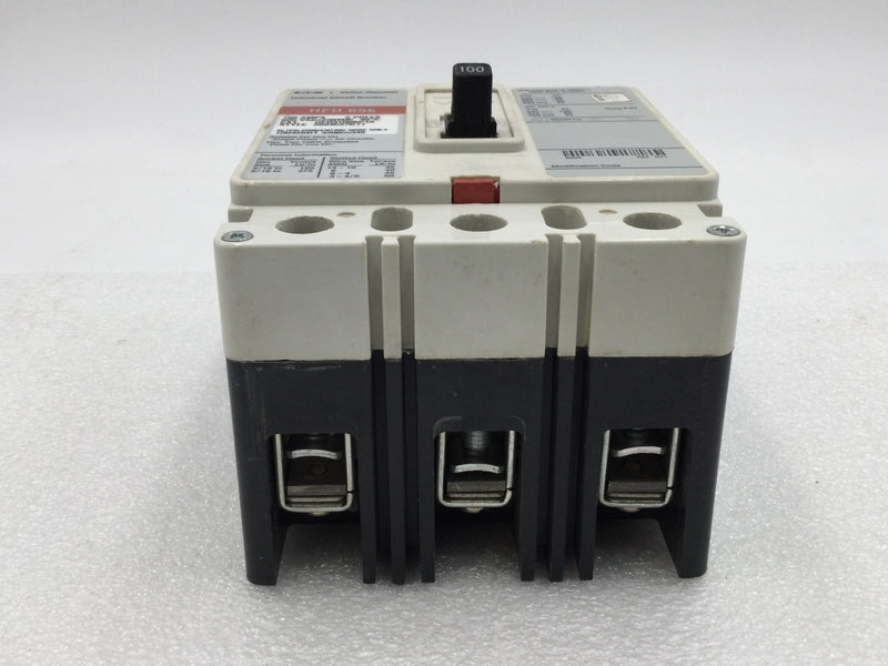 Eaton Cutler Hammer HFD3100BP10 100 Amp 3 Pole 600Vac 250VDC HFD 65K Circuit Breaker