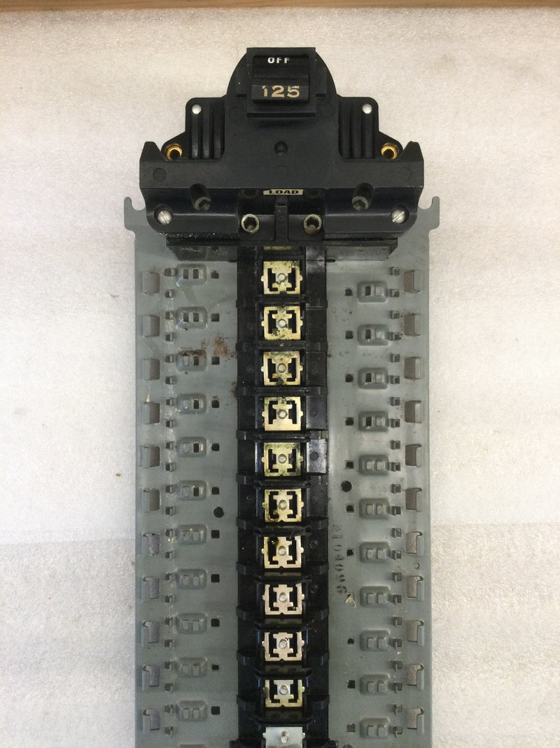 Federal Pacific FPE 2B125 125 Amp 2 Pole 120/240v Circuit Breaker/ Breaker with 10 Circuit/20 Space Panel Guts