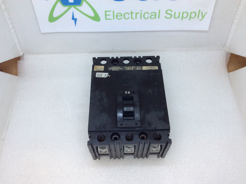 Square D FAL34060 3 Pole 60 Amp 480VAC Type FAL Circuit Breaker