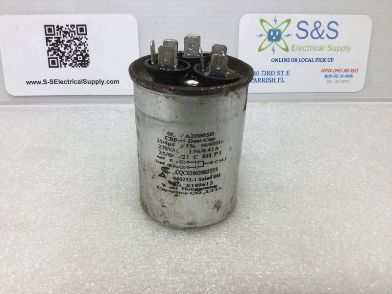 Capacitor Cbb65 Dual Cap 35/4uf +/-5% 270v Cqc02002002355 En60252-1 E189613