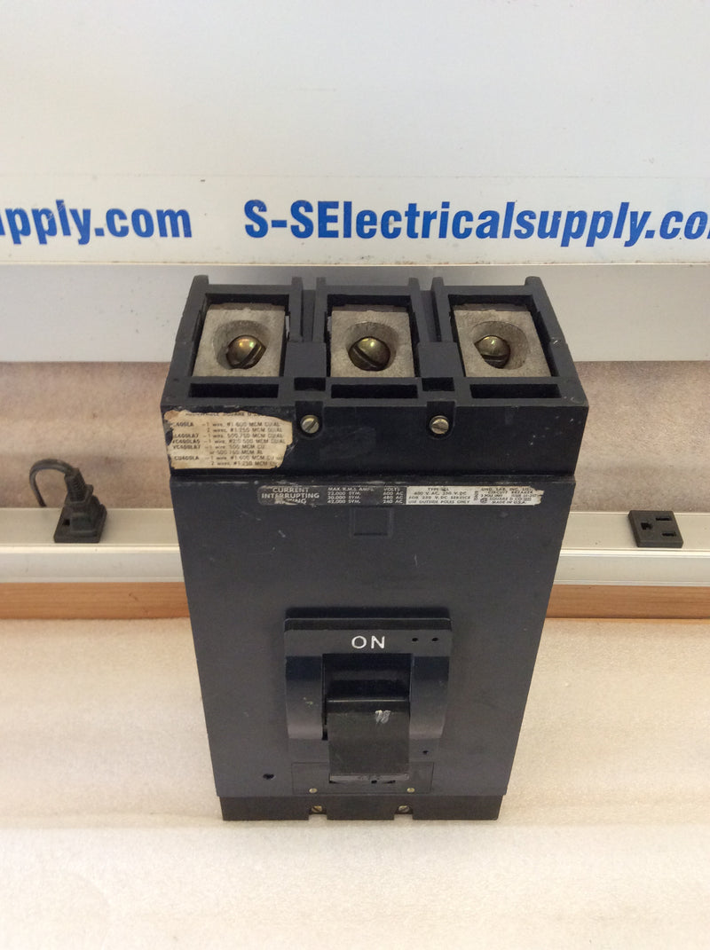 Square D LAP36400MB2 3 Pole 400A 600VAC Type LAP/MB2 Series 3 Circuit Breaker - Black Face