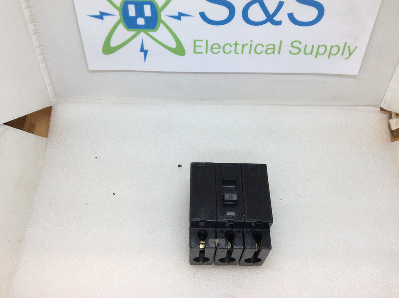 Square D EHB34020 3 Pole 20 Amp 480Y/277VAC Type EHB-4 Bolt On Circuit Breaker