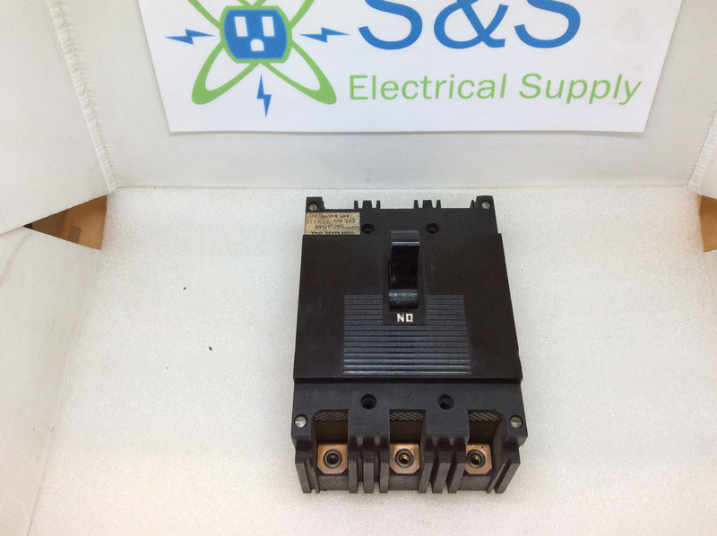 Square D 999316 3 Pole 100 Amp 600VAC Type 999 Circuit Breaker