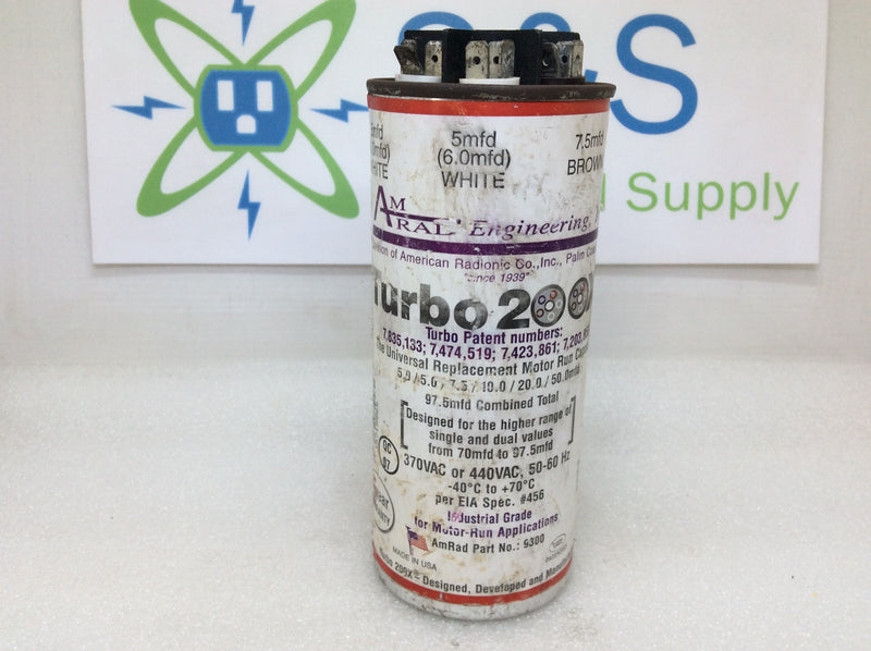 Amrad Turbo 200x Capacitor 97.5mfd 370/440v No 9300 35812711