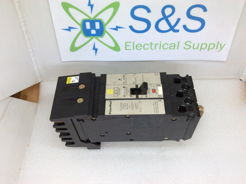 Square D FDA34030 Powerpact I-Line Molded Case 3-Pole 30A 480Y/277V Type FDA Circuit Breaker