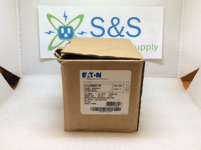 Eaton BW2175 175 Amp 2 Pole 120/240 Vac 10ka Circuit Breaker