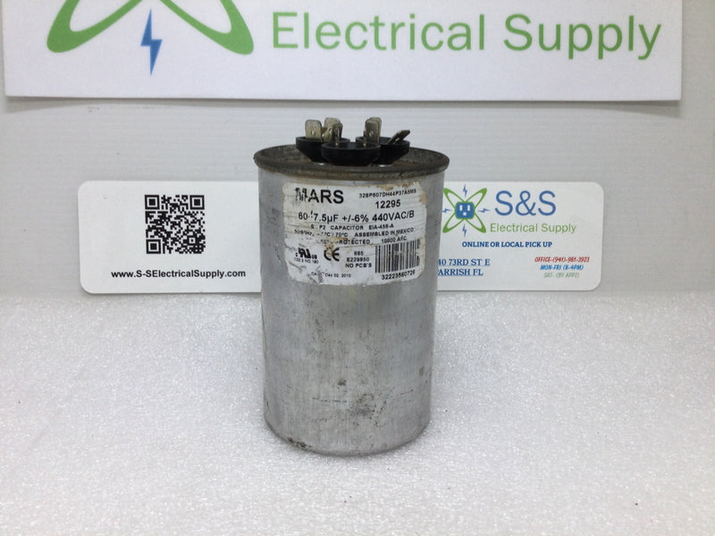 Mars Capacitor 12295 60-7.5uf+/-6% 440vac 50/60hz E229850