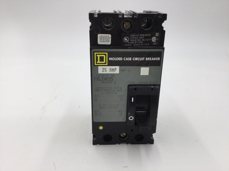 Square D FAL24025 25 Amp 2 Pole Circuit Breaker