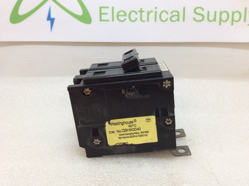 Eaton/Cutler-Hammer QBHW2040 2 Pole 40A 120/240VAC 22kAIC Type QBHW Circuit Breaker