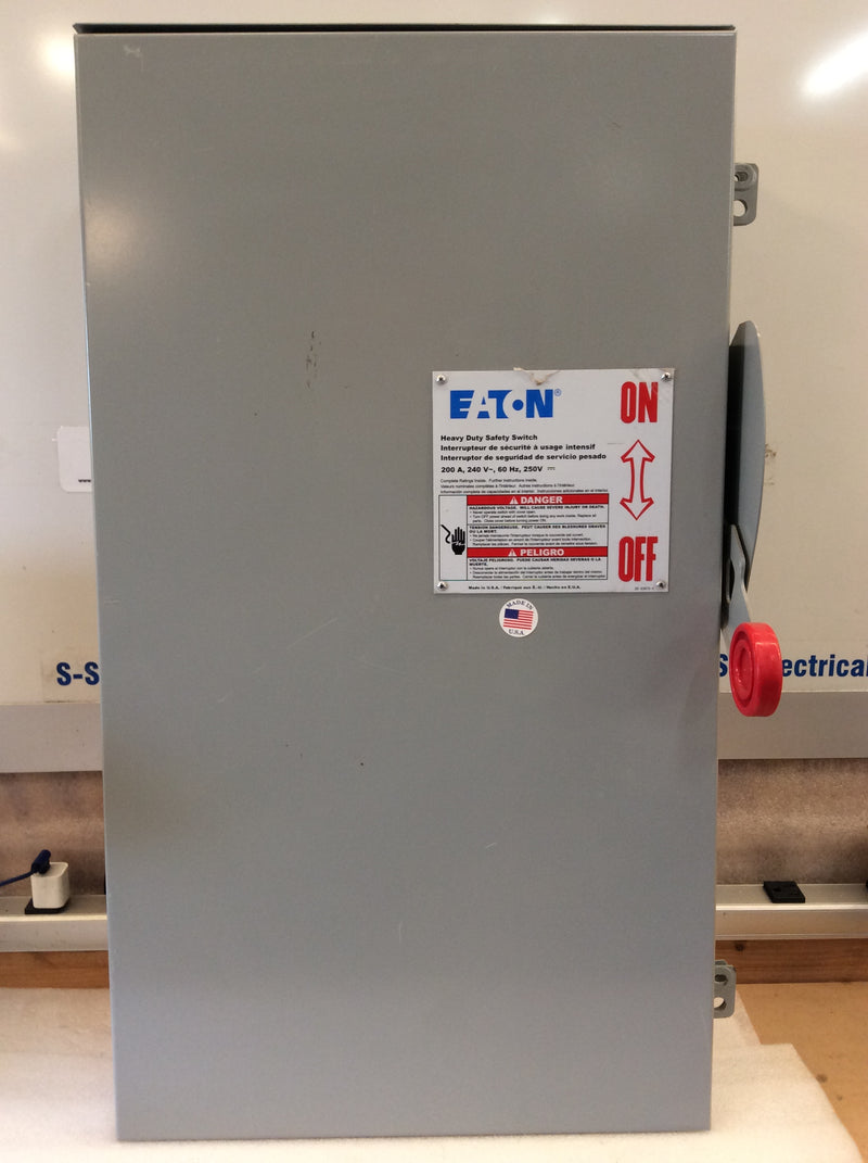 Eaton/Cutler-Hammer DH224NRK Single Phase 200A 240VAC Series A Nema3R Fusible HD Safety Switch (New Open Box)