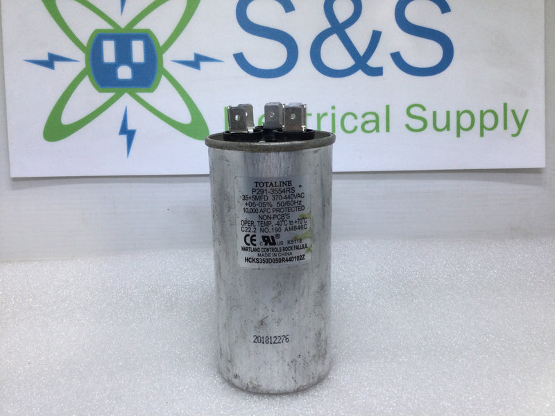 Totaline Capacitor P291-3554RS 35+5MFD 370-440Vac +05-05% 50/60Hz