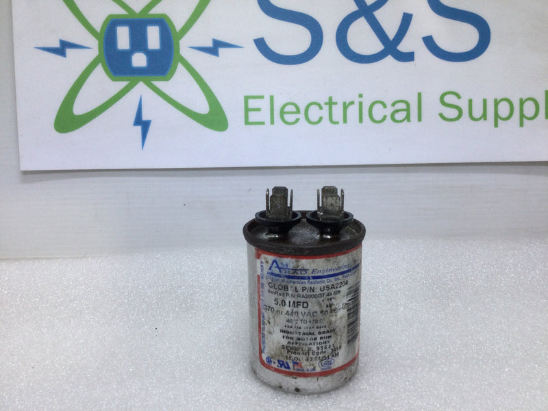 Amrad USA2204 Capacitor 5uf MFD 370 or 440Vac 50/60Hz