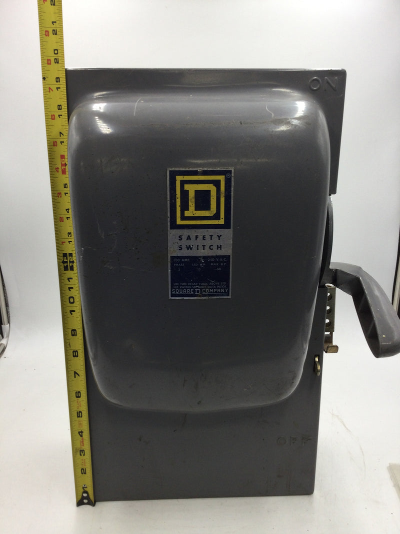 Square D H323-N Safety Switch 100Amp 240V Series A1 3-Phase