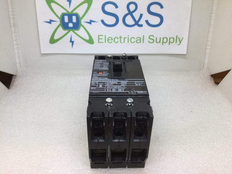 Siemens HHED63B100 3 Pole 100A 600VAC Type HHED6 Sentron Series Circuit Breaker