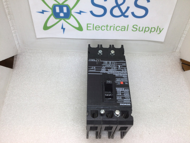 Siemens HHED63B100 3 Pole 100A 600VAC Type HHED6 Sentron Series Circuit Breaker