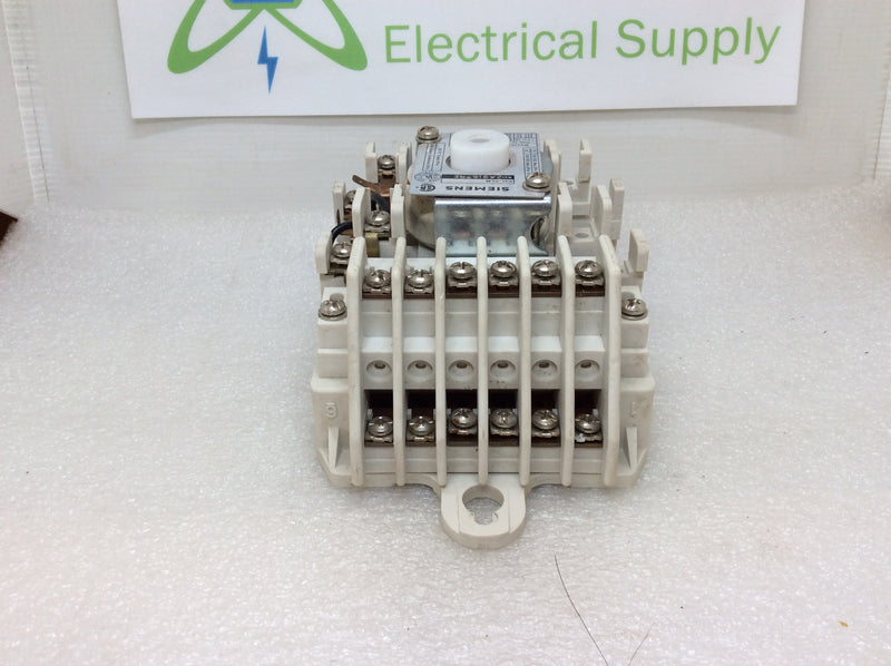 Siemens CLM 249167RE 20 Amp 250V 3 Pole 125VDC 2 Pole 600v 110/120v Coil