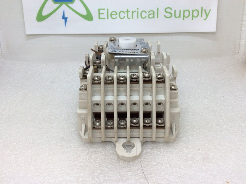 Siemens CLM 243758RE 20 Amp 600V 3 Pole 125VDC 2 Pole 250VDC 3 Pole 110/120v Coil