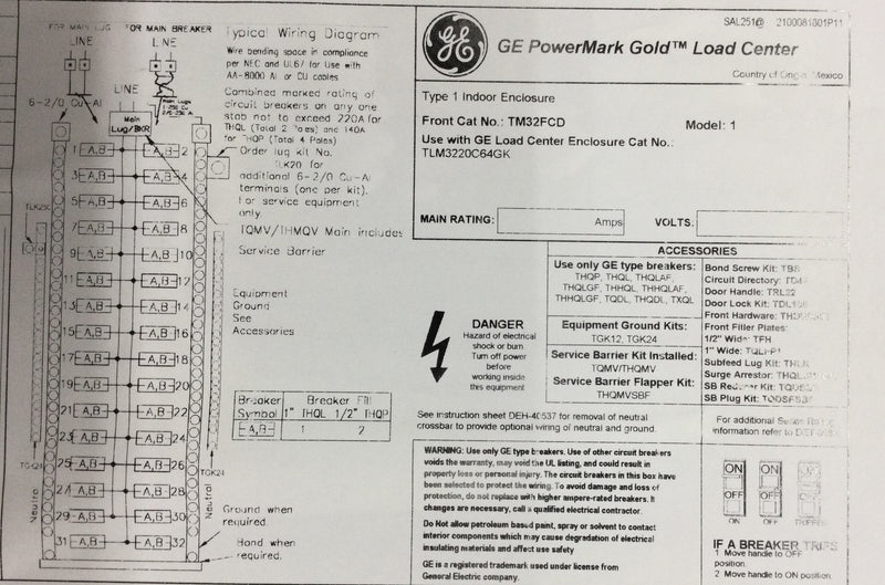 GE TLM3220C64GK 200 Amp 32/64 Space Main Lug Indoor Load Center Value Pack