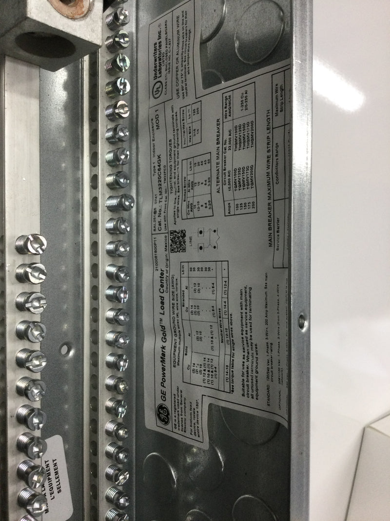 GE TLM3220C64GK 200 Amp 32/64 Space Main Lug Indoor Load Center Value Pack