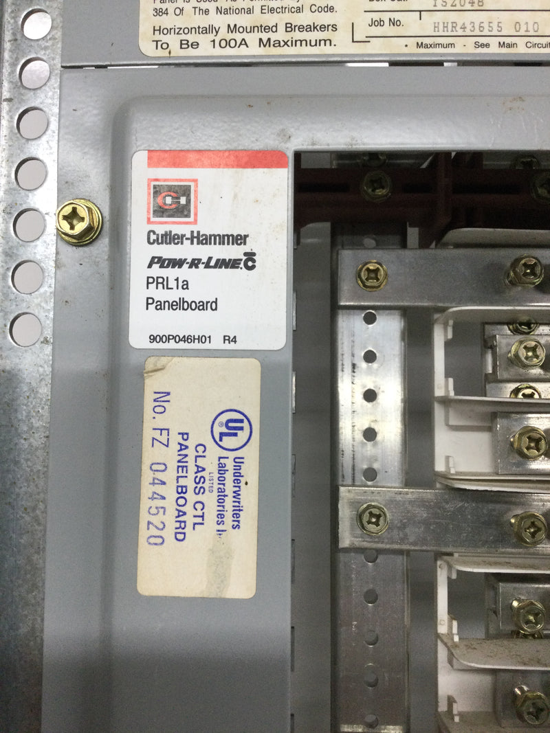 Cutler Hammer PRL1A Pow-R-Line C 225 Amps 208Y/120VAC 42 Circuit Panel Board Interior