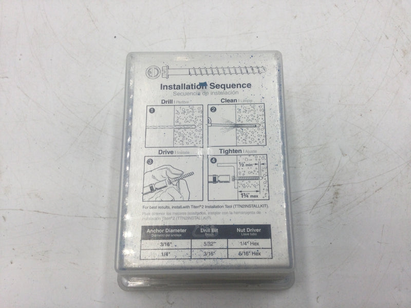 Simpson Strong-Tie TTN225334HC25 1/4" x 3-3/4" Titen 2 Concrete and Masonry Screws