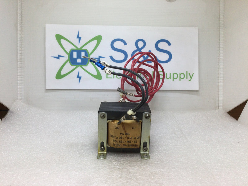 Siemens-Allis 25-204-135-008 480V Primary 120V Secondary 100VA Transformer