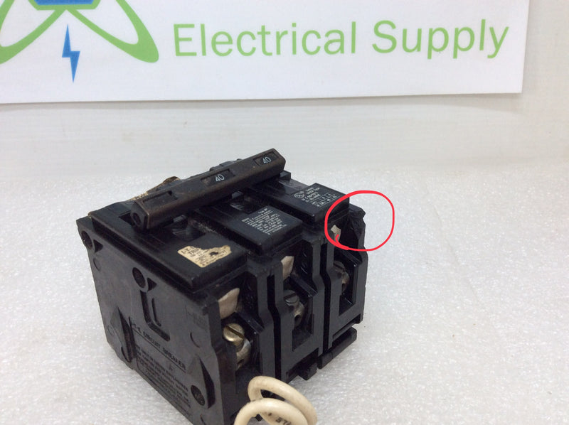 Siemens Q24000S01 2 Pole 40 Amp with ITE Shunt Trip Pole 120/240vac 10kaic Type QP Q240 Circuit Breaker