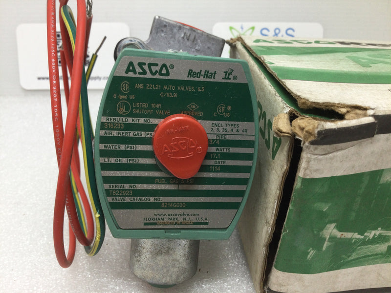 Asco Red-Hat Ii Solenoid Valve  316233 17.1 Watts  Cat