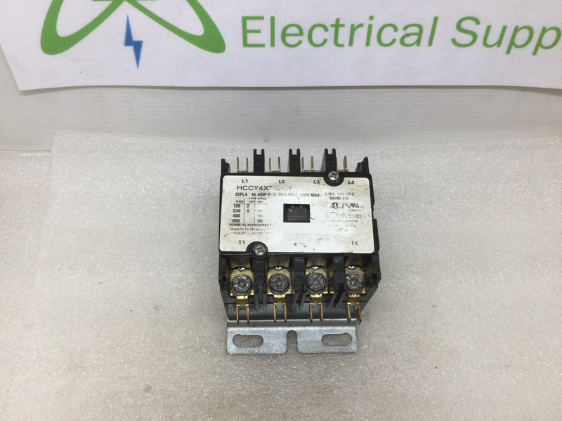 Hartland Controls HCCY4XT02CY; 40 Amp, 120/240v Definite Purpose Magnetic Contactor