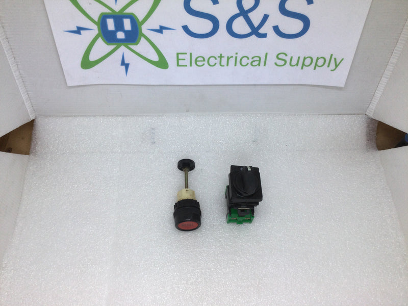 Advance Controls Ind. Cont. EQ 8M79, Contact Block With 3 Position Switch, 600VAC, Includes Reset Push Button